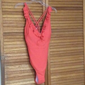 Cupshe Coral Ruffle One Piece Swimsuit